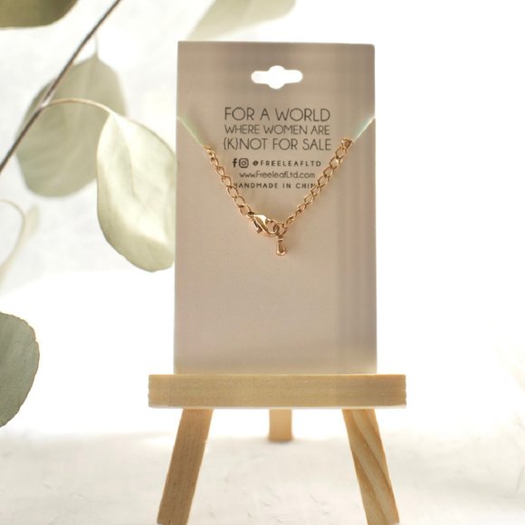 Freeleaf Rose Gold Be Bold Rust Tie Knot Necklace for Courage & Strength - Picture 2 of 6